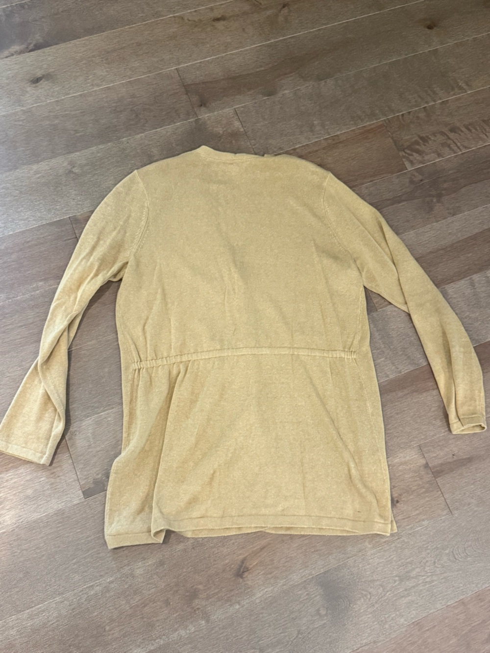 J Jill M Mustard Gold Longline Cardigan Sweater Button Front Lightweight Fall - Picture 4 of 4